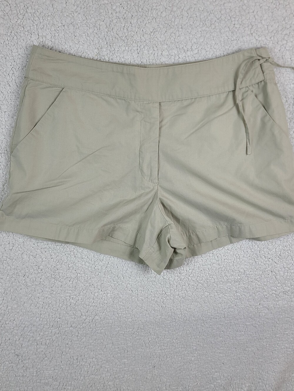 NY Khakis New York & Company Women's Khaki Wrap Tie Shorts Size 14